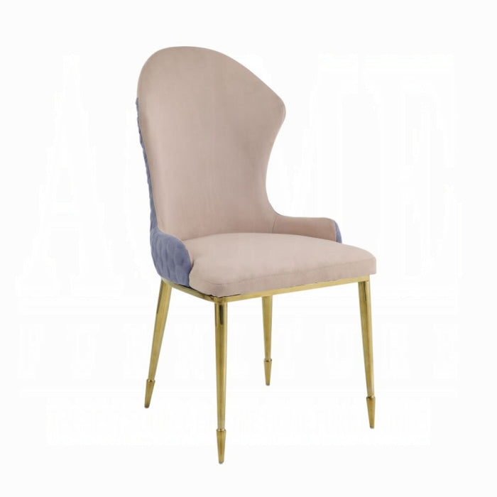ACME Tan, Lavender & Gold Caolan Side Chair (Set-2)