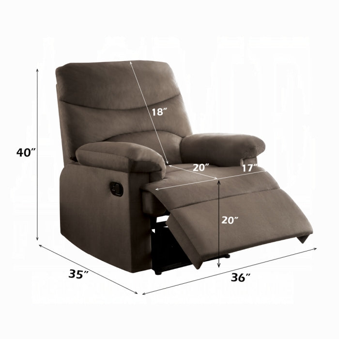 ACME Light Brown Woven Arcadia Motion Recliner