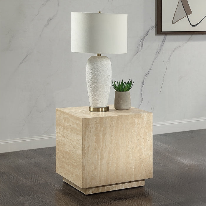 ACME Beige Travertine Deon End Table