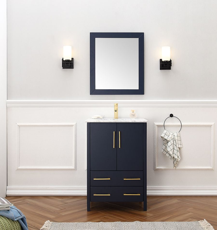 Legion Furniture Blue Solid Wood Sink Vanity WITH Mirror -NO Faucet