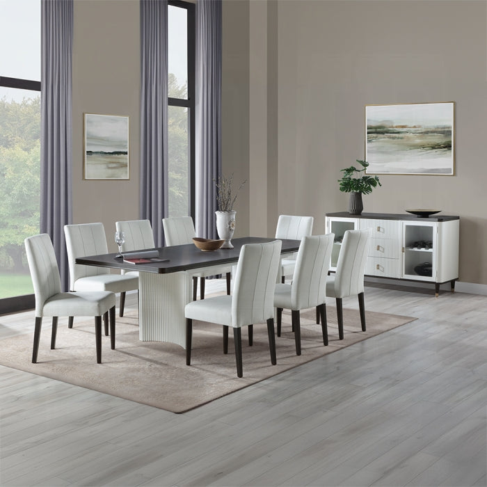 ACME White & Brown Carena Dining Table w/Leaf