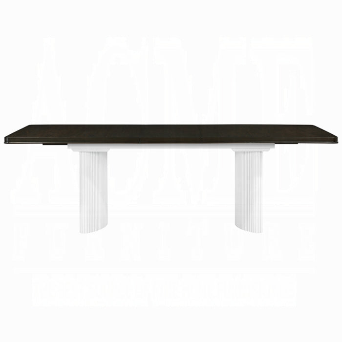 ACME White & Brown Carena Dining Table w/Leaf