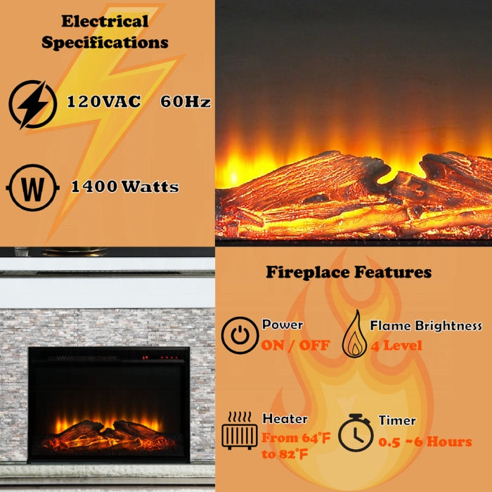 ACME Mirrored & Stone Laksha Fireplace