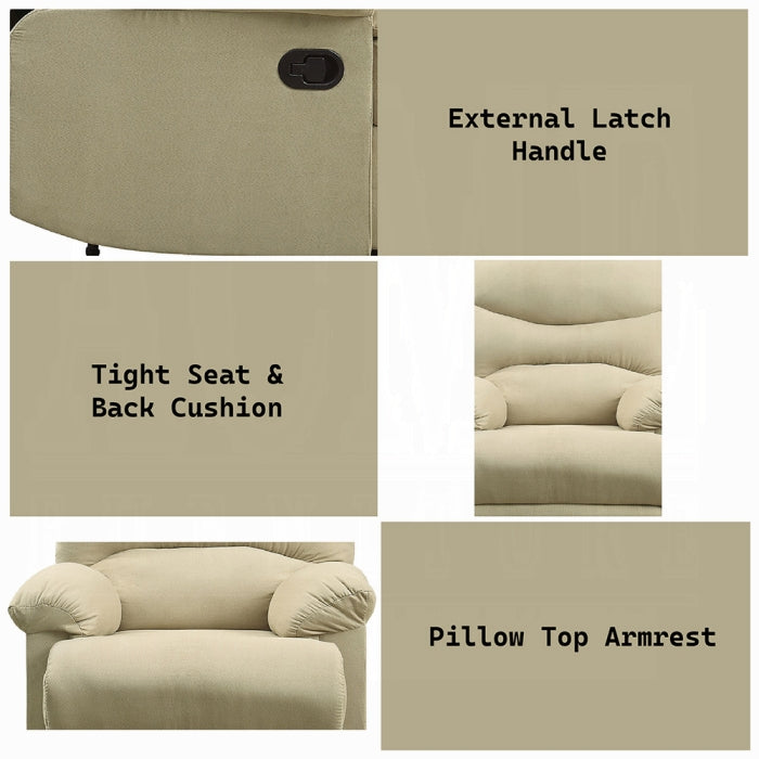 ACME Beige Arcadia Motion Recliner