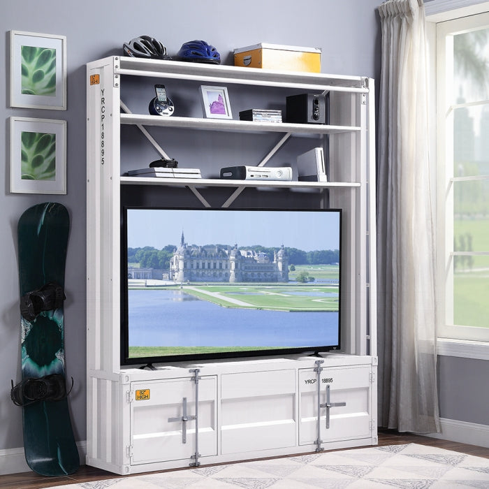 ACME White Cargo Bookcase W/Ladder