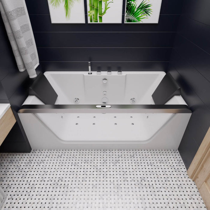 EAGO 6 ft Clear Rectangular Acrylic Whirlpool Bathtub for Two