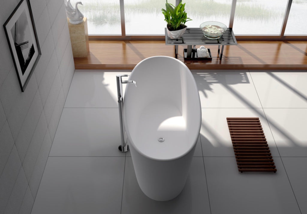 Legion Furniture 62.2" Matte White Solid Surface Tub - NO Faucet