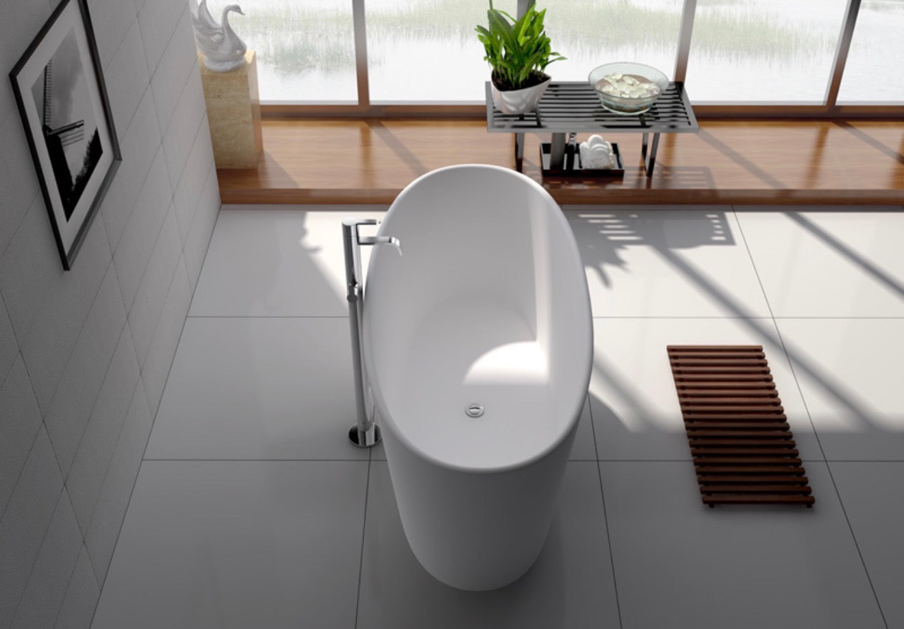 Legion Furniture 62.2" Matte White Solid Surface Tub - NO Faucet