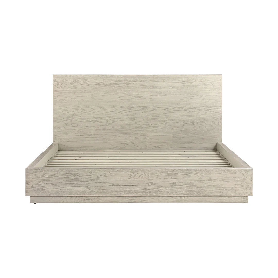 Armen Living Abbey Queen Platform Bed Frame in Gray Oak Wood