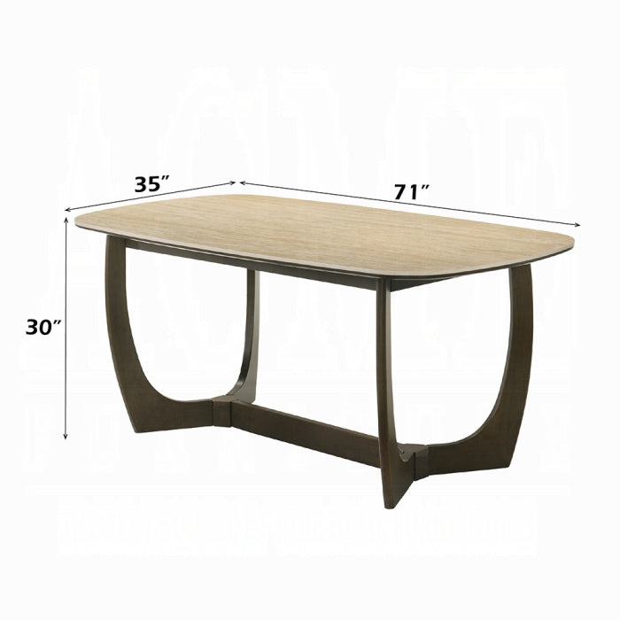 ACME Walnut Davita Dining Table w/Ceramic Top