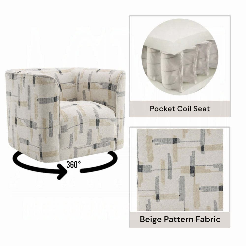 ACME Beige Pattern  Darya Chair w/Swivel