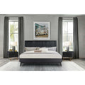 Armen Living Carnaby 3-Piece Bedroom Set in Black Brushed Oak