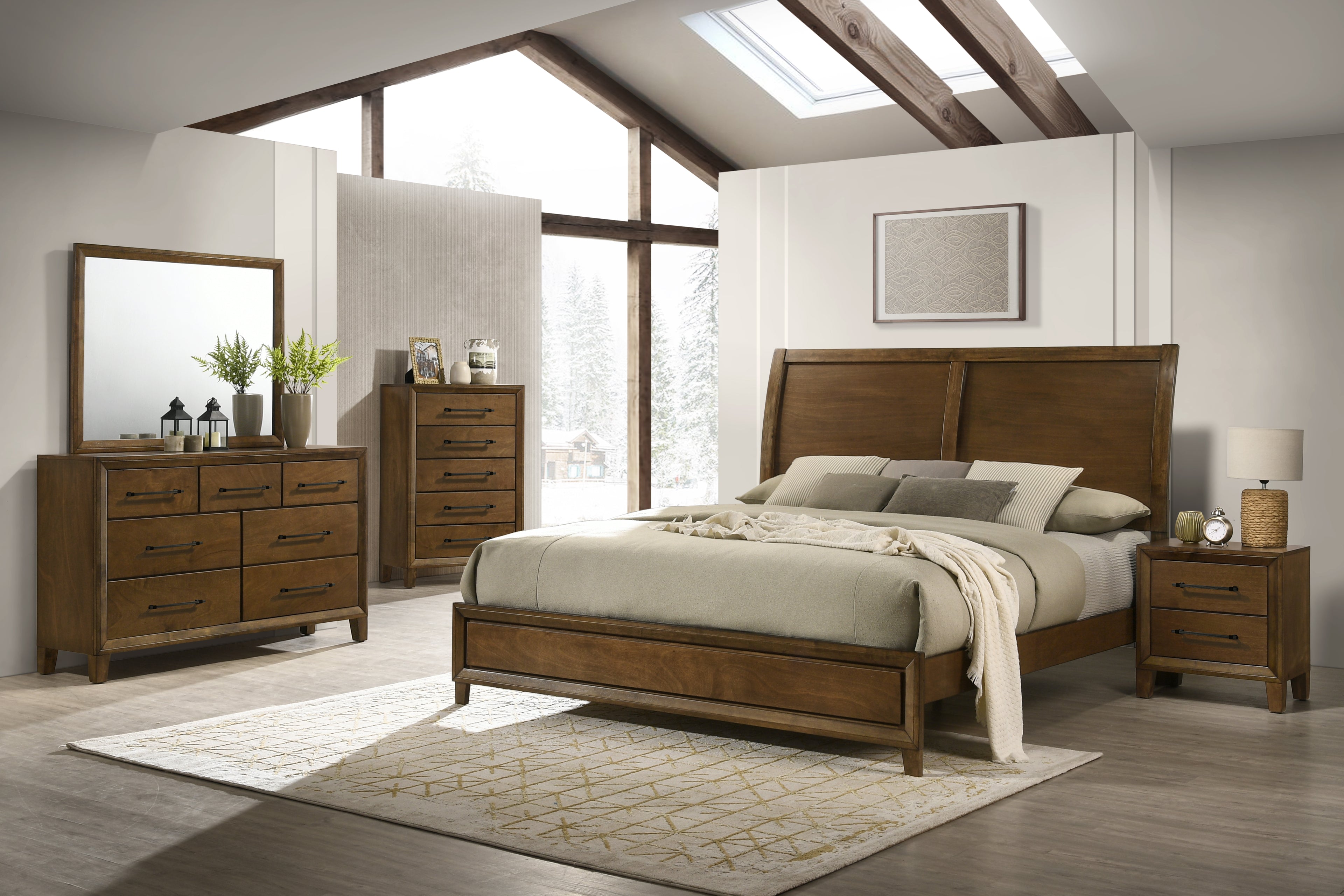 New Classic Furniture Ballard 2-Drawer Nightstand in Walnut