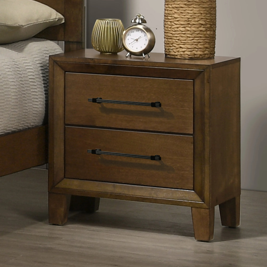 New Classic Furniture Ballard 2-Drawer Nightstand in Walnut