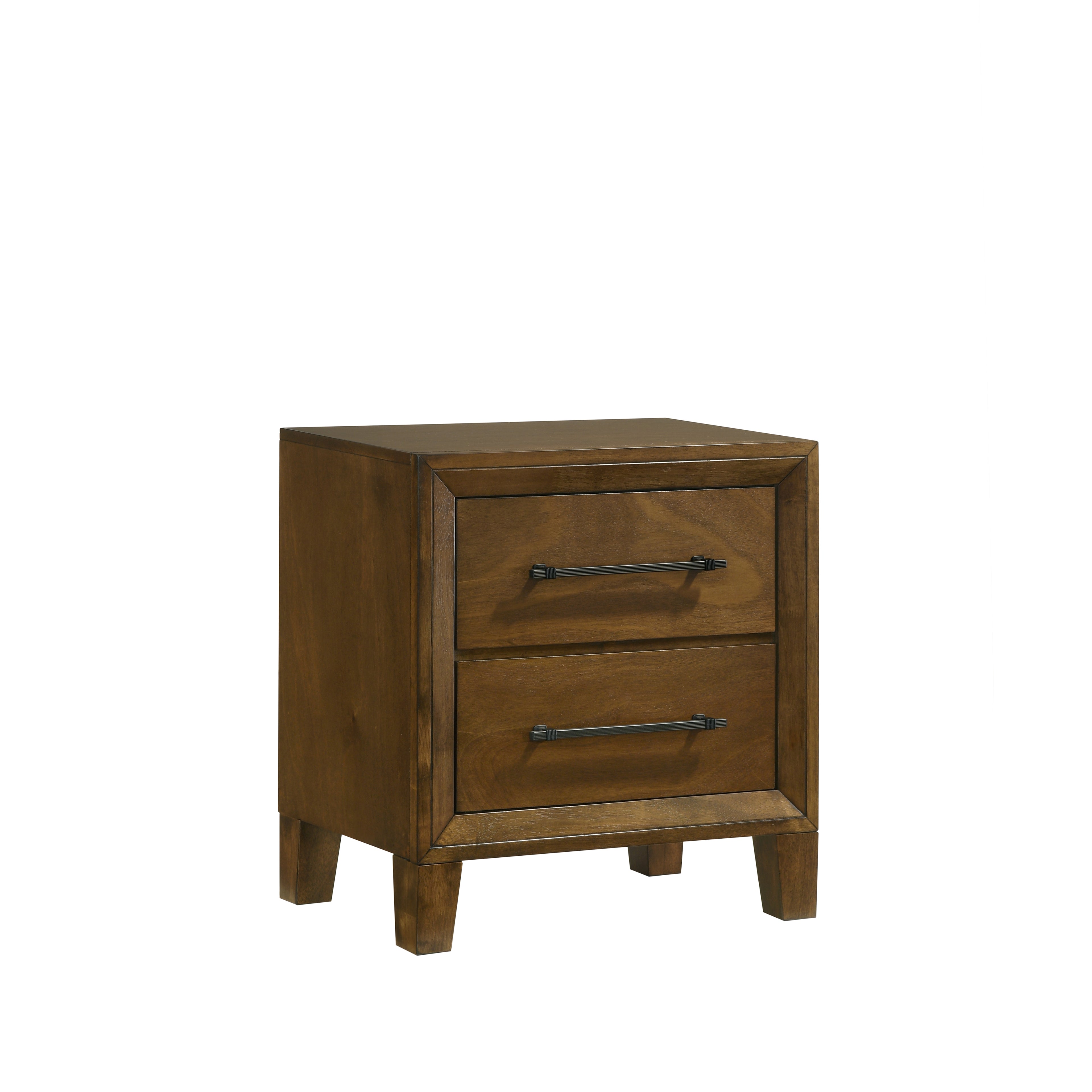 New Classic Furniture Ballard 2-Drawer Nightstand in Walnut
