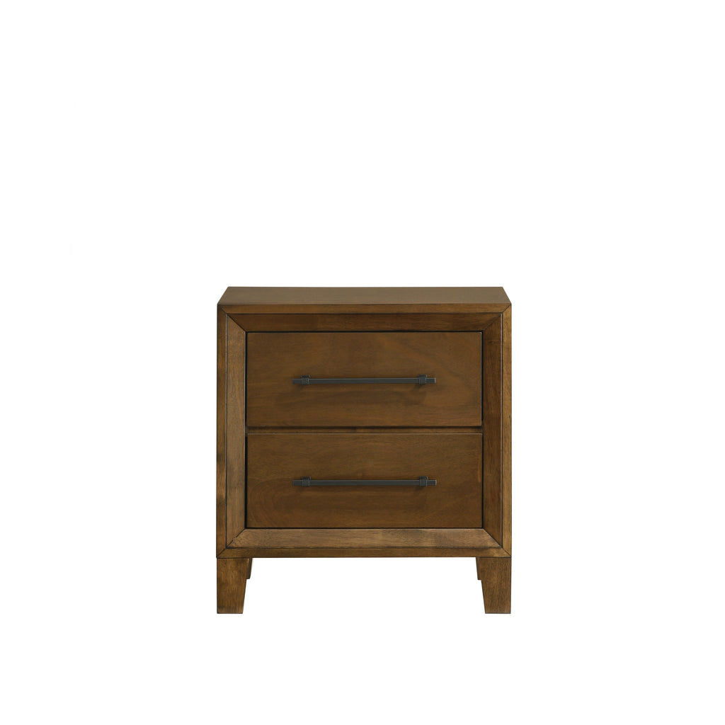 New Classic Furniture Ballard 2-Drawer Nightstand in Walnut