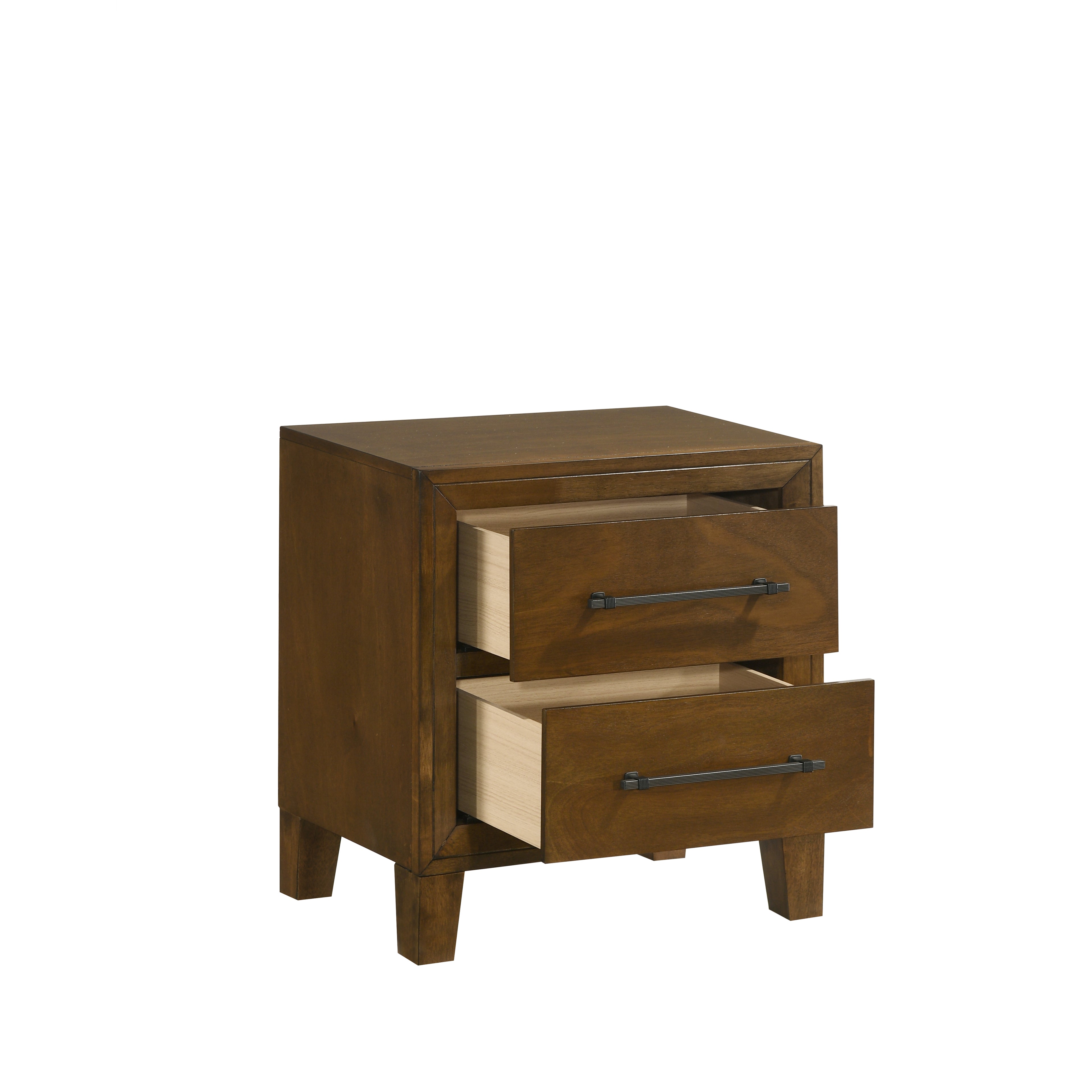 New Classic Furniture Ballard 2-Drawer Nightstand in Walnut