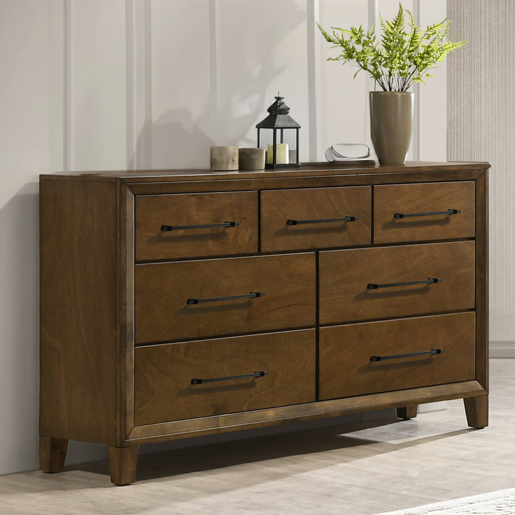 New Classic Furniture BALLARD 7 DRAWER DRESSER-WALNUT