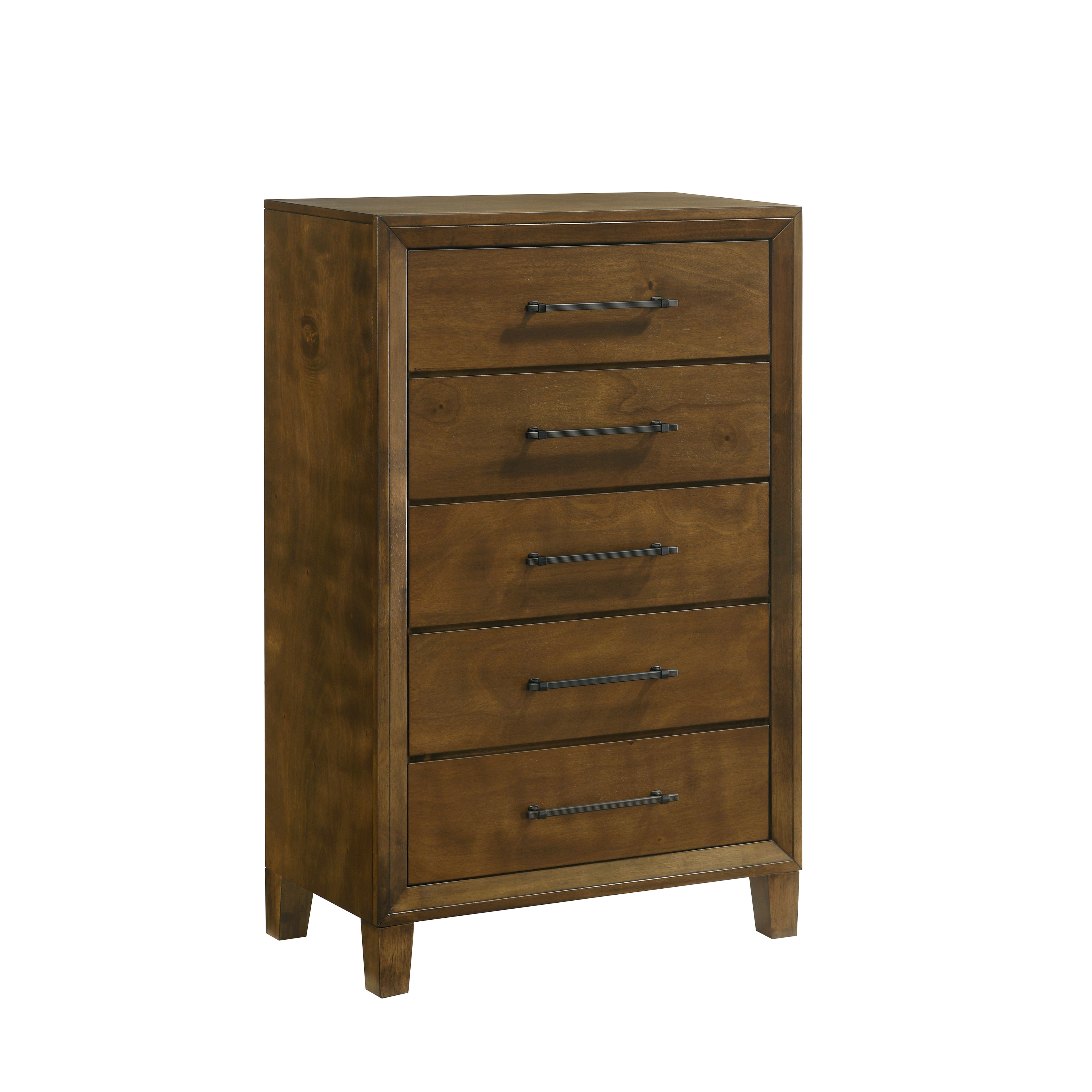 New Classic Furniture BALLARD 5 DRAWER CHEST-WALNUT