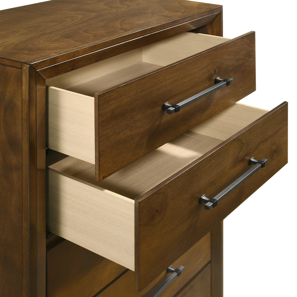 New Classic Furniture BALLARD 5 DRAWER CHEST-WALNUT