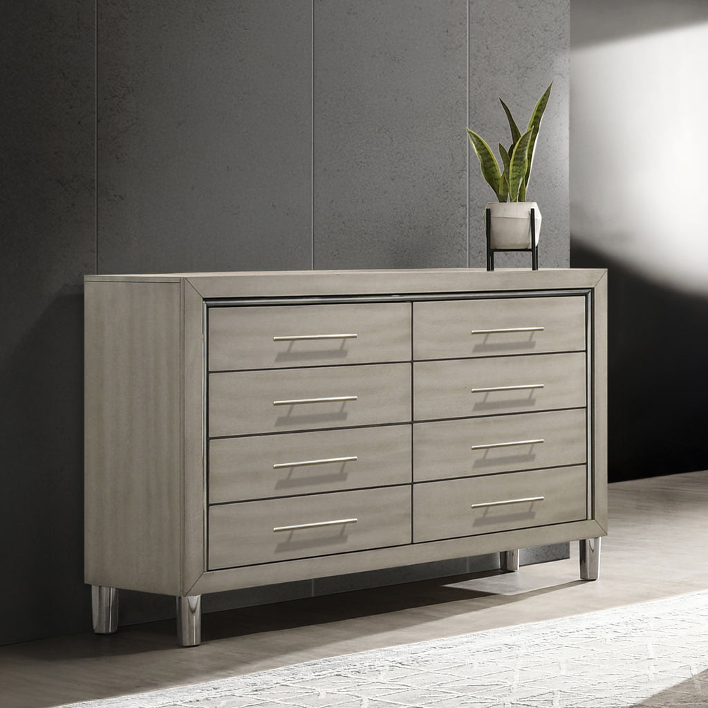 New Classic Furniture LENNOX 8 DRAWER DRESSER-GRAY