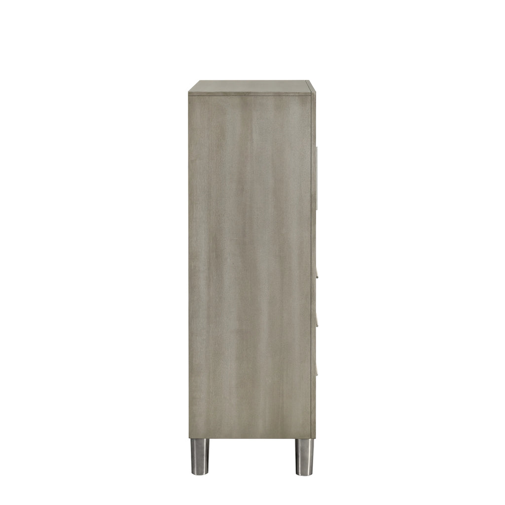 New Classic Furniture LENNOX DOOR CHEST WITH LED LIGHT-GRAY