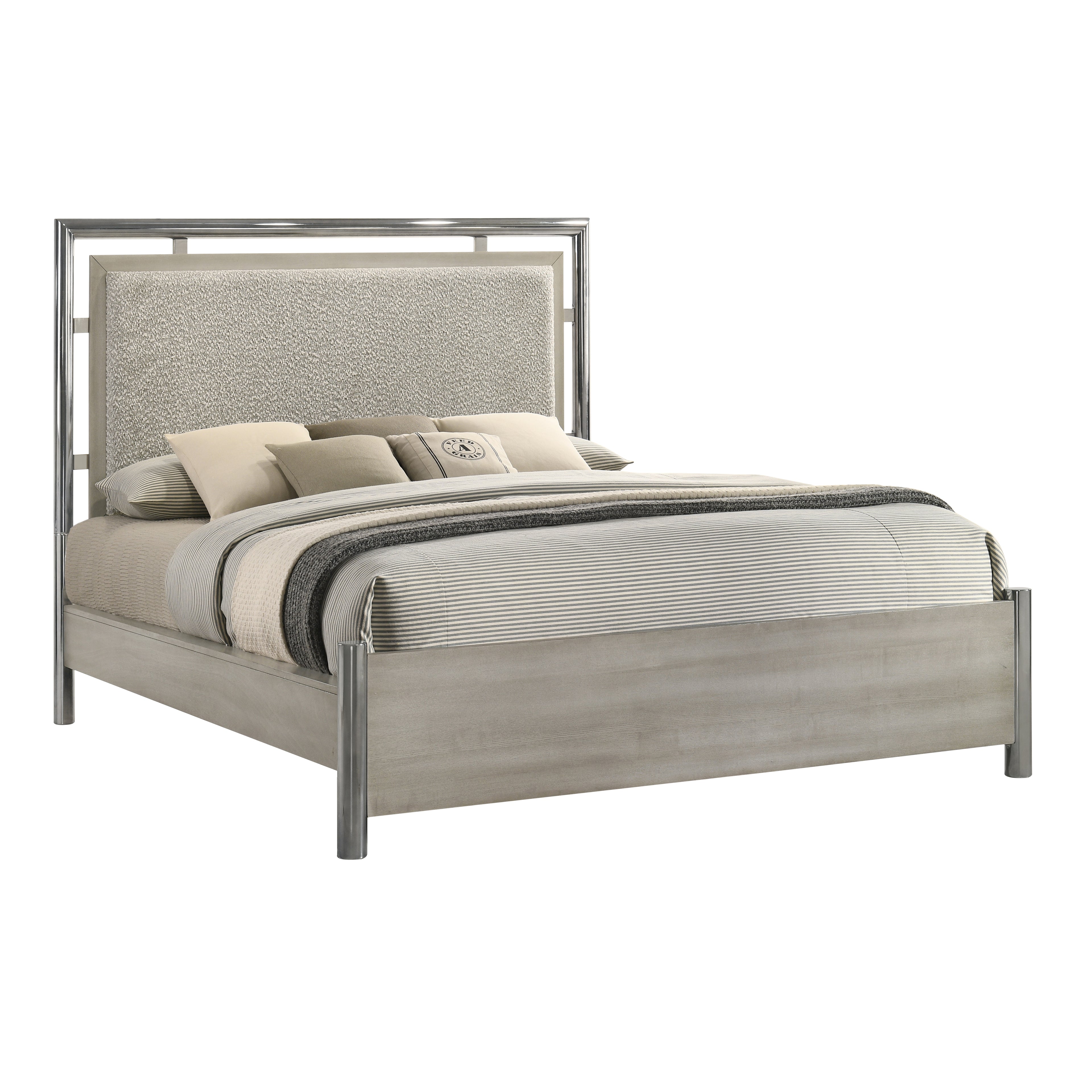 New Classic Furniture LENNOX 6/6-6/0 EK/WK HEADBOARD, FOOTBOARD & SLAT KIT-GRAY