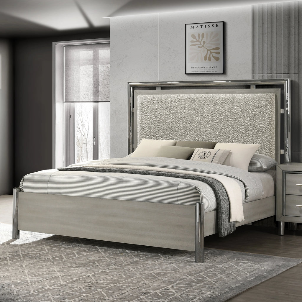 New Classic Furniture LENNOX 6/6-6/0 EK/WK HEADBOARD, FOOTBOARD & SLAT KIT-GRAY