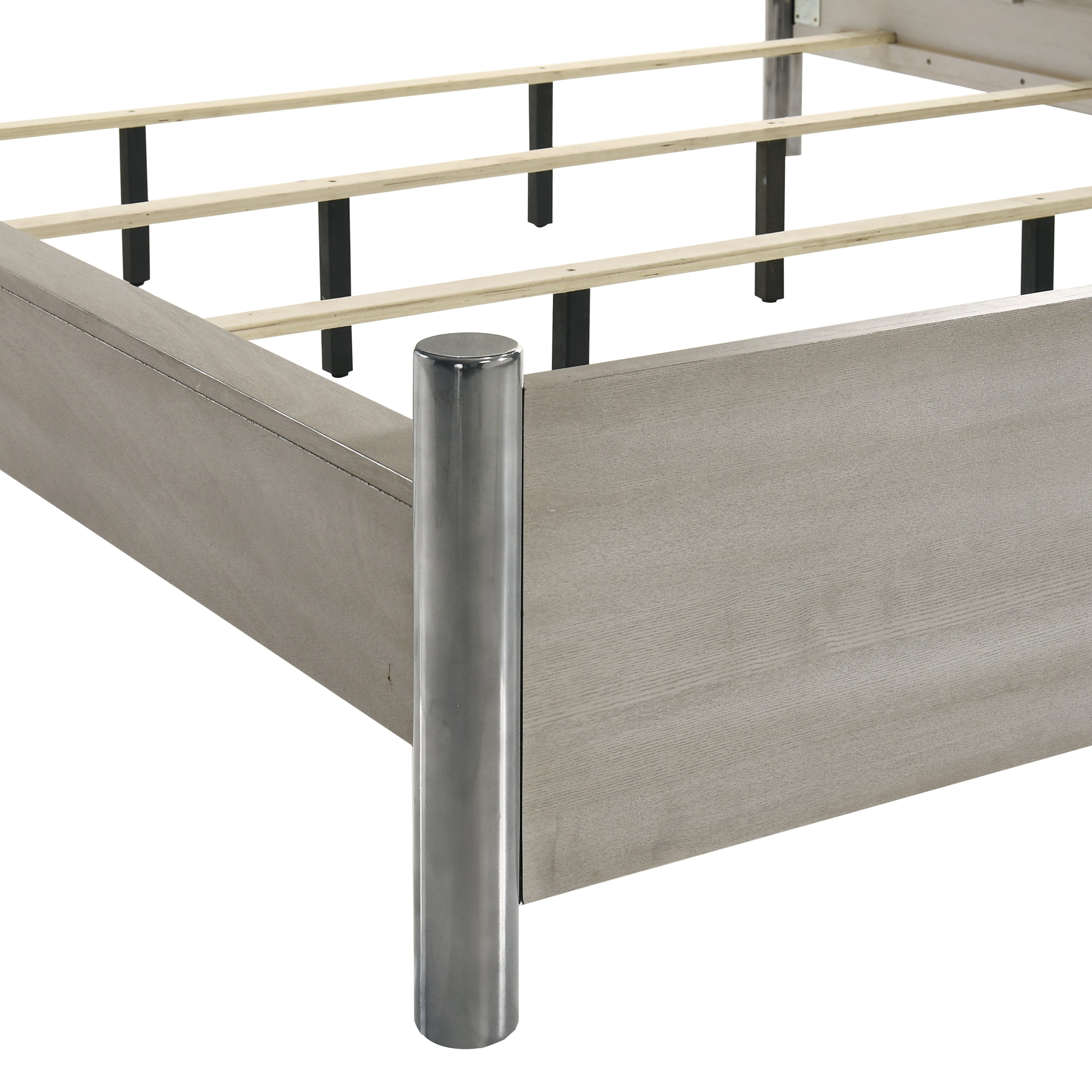 New Classic Furniture LENNOX 6/6-6/0 EK/WK HEADBOARD, FOOTBOARD & SLAT KIT-GRAY
