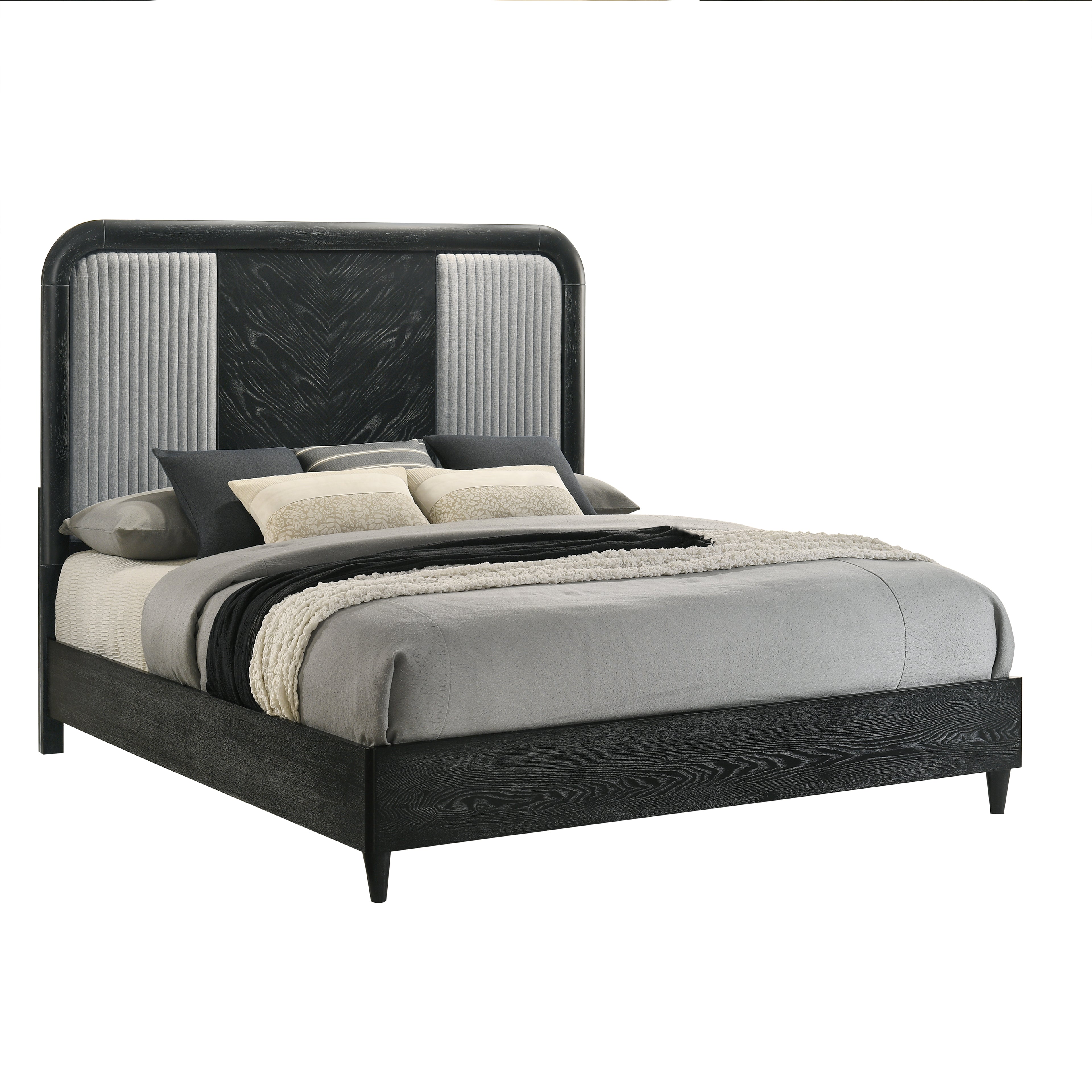 New Classic Furniture SKYLINE 6/6-6/0 EK/WK HEADBOARD, FOOTBOARD & SLAT KIT-ONYX
