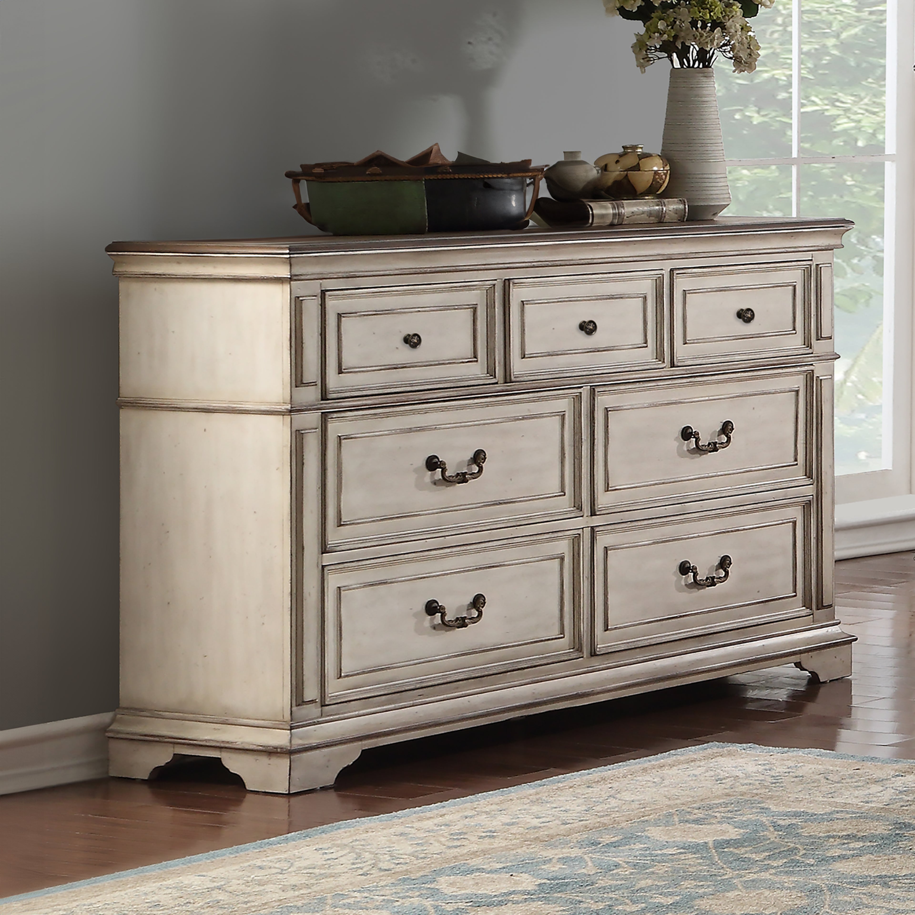 New Classic Furniture ANASTASIA DRESSER - ANT. WHITE