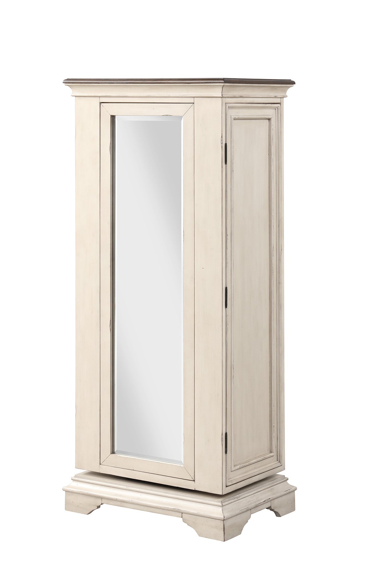 New Classic Furniture ANASTASIA LINGERIE SWIVEL CHEST W/MIRROR-ANT. WHITE
