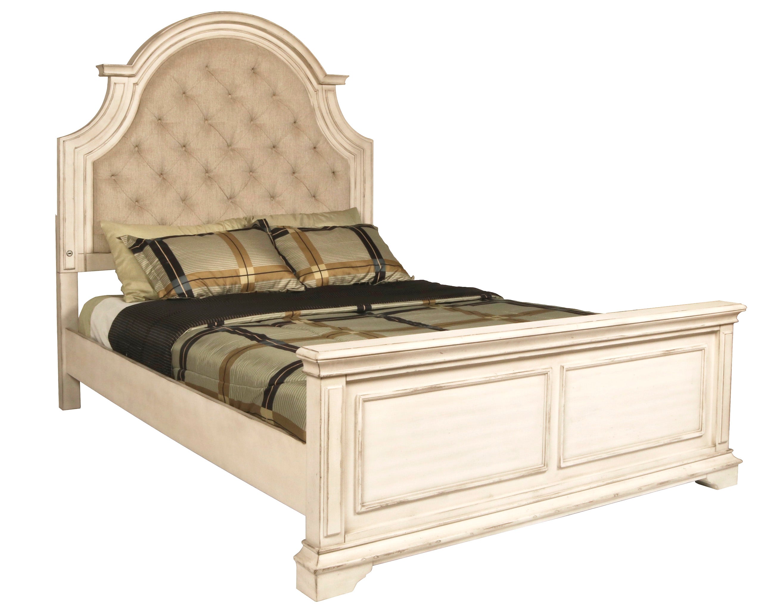 New Classic Furniture ANASTASIA 5/0 Q PADDED HEADBOARD - ANT. WHITE