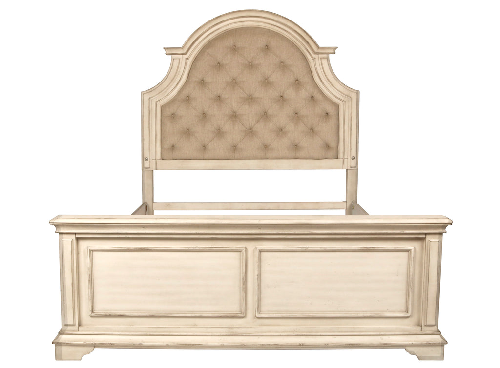New Classic Furniture ANASTASIA 5/0 Q PADDED HEADBOARD - ANT. WHITE
