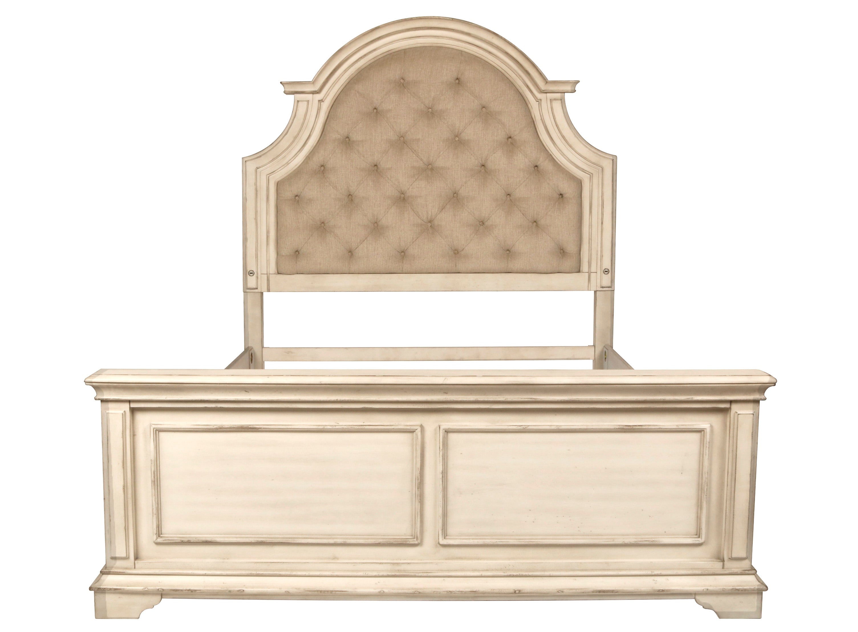 New Classic Furniture ANASTASIA 5/0 Q PADDED HEADBOARD - ANT. WHITE