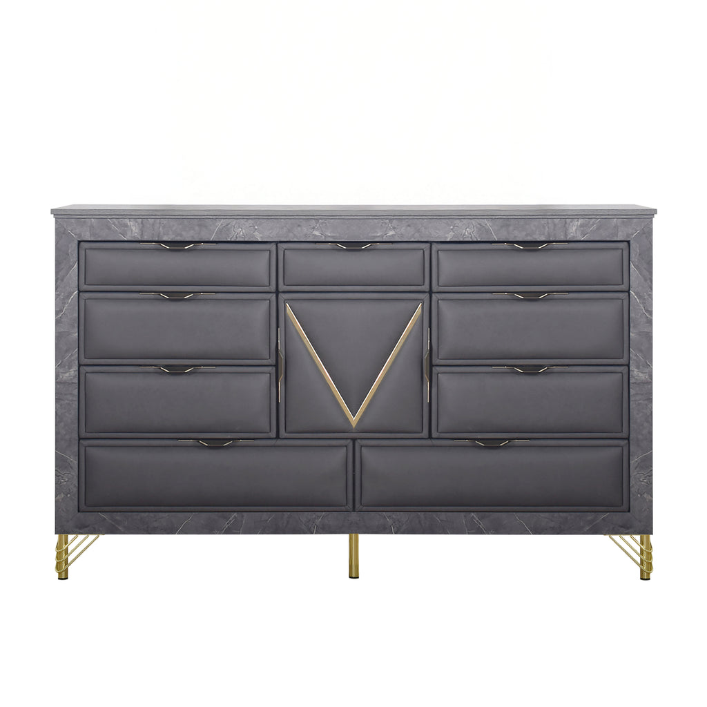 New Classic Furniture SYMMETRY 10 DRAWER DRESSER-CHARCOAL