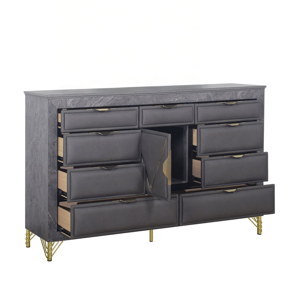 New Classic Furniture SYMMETRY 10 DRAWER DRESSER-CHARCOAL