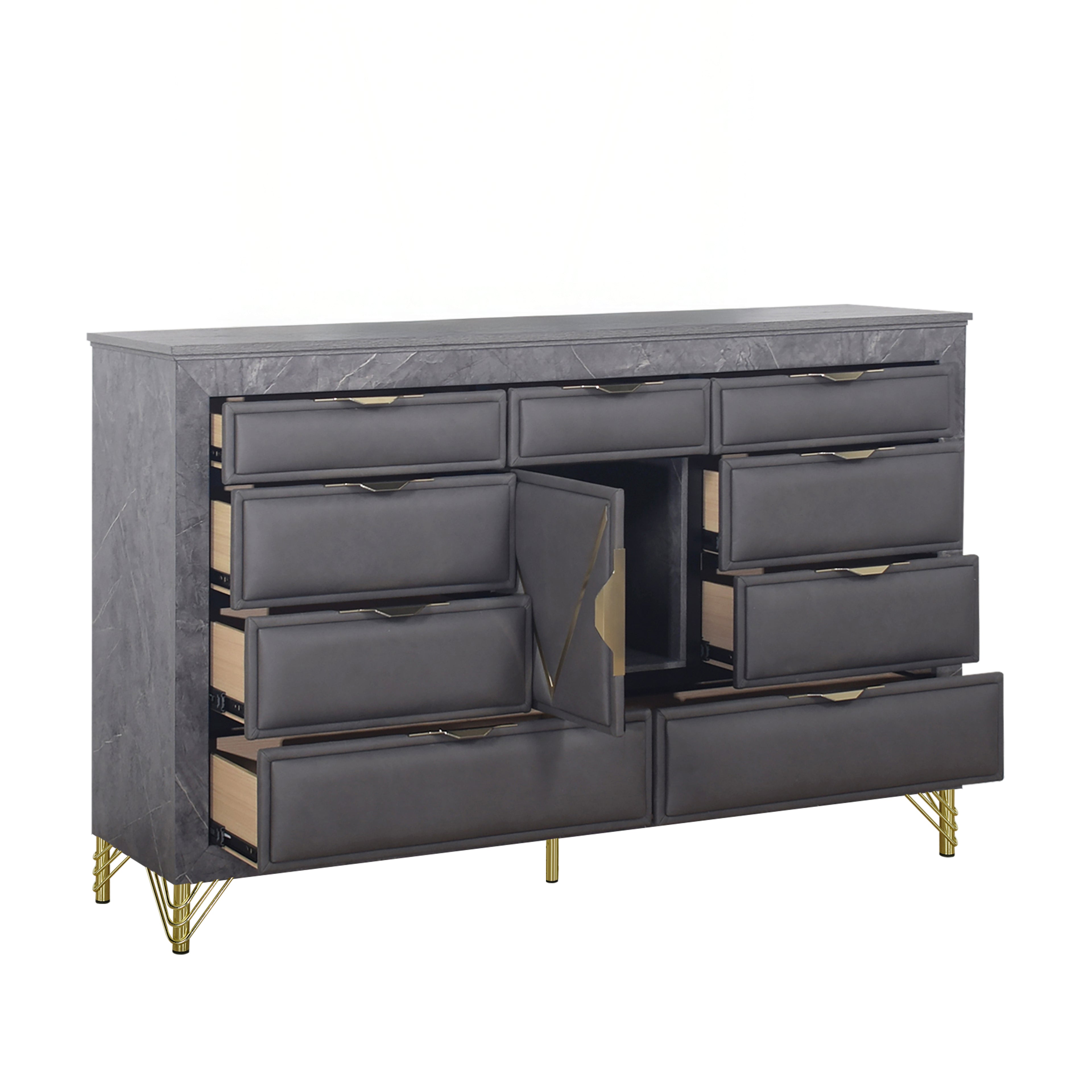 New Classic Furniture SYMMETRY 10 DRAWER DRESSER-CHARCOAL