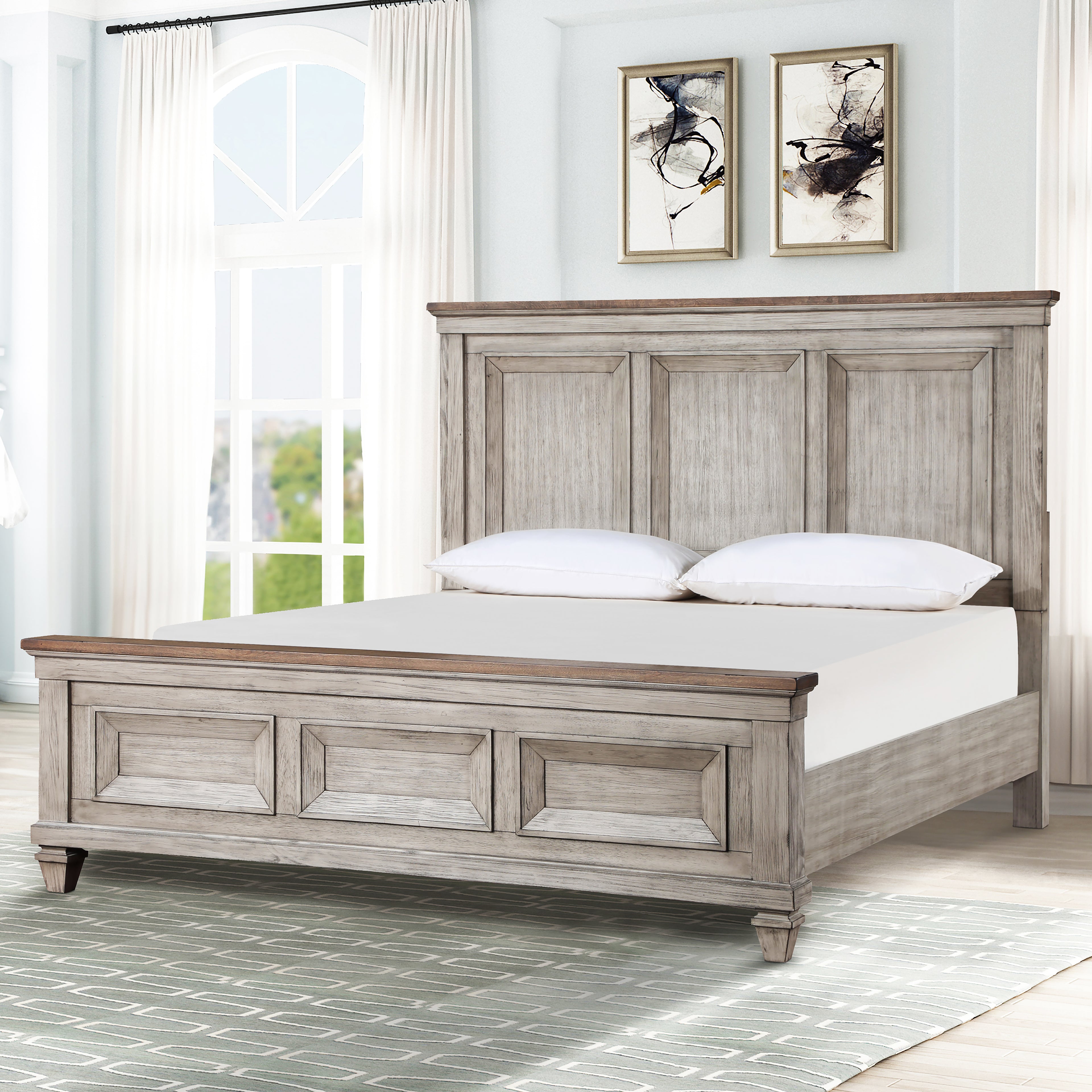 New Classic Furniture MARIANA 6/6-6/0 EK/WK HEADBOARD-VINTAGE CREME