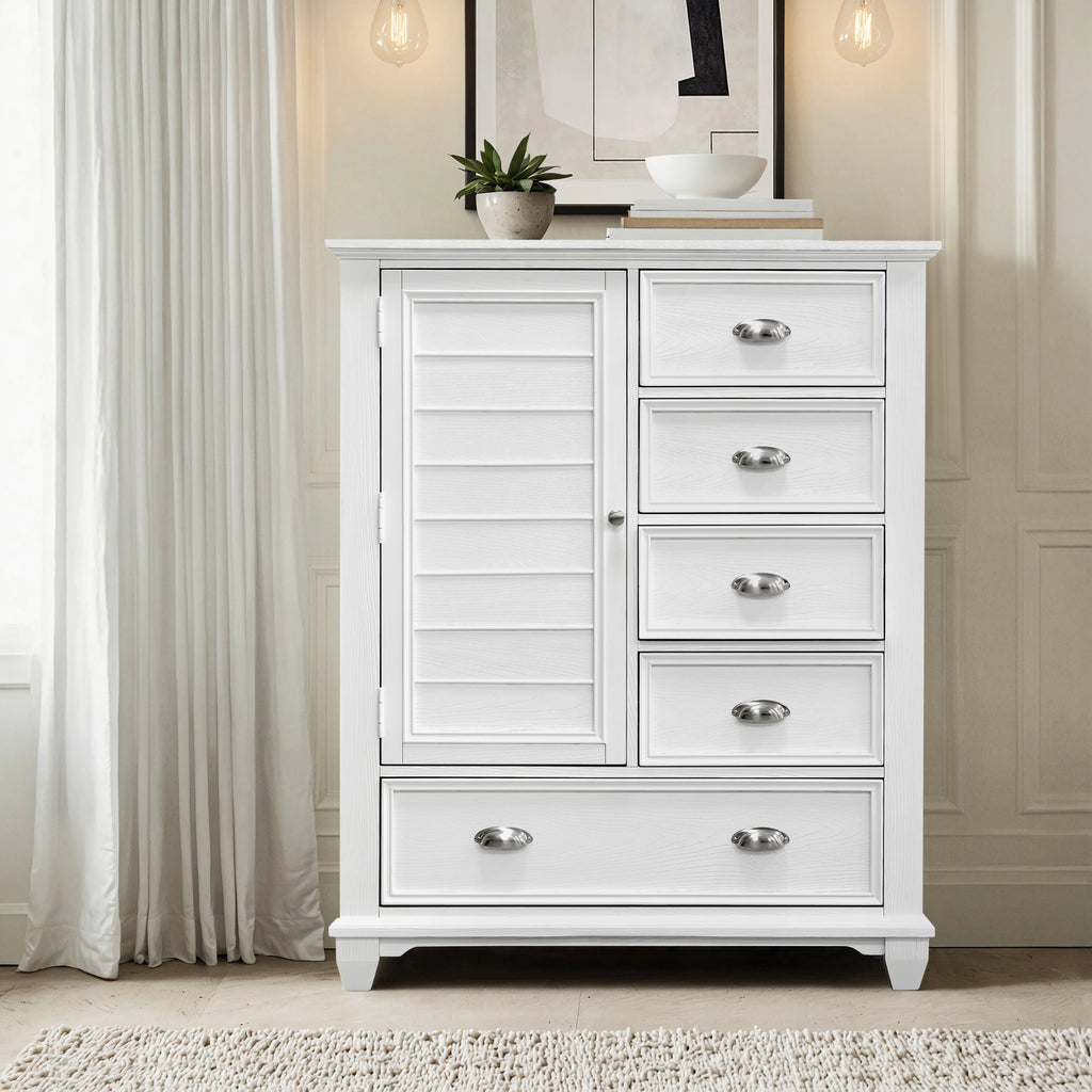 New Classic Furniture JAMESTOWN DOOR CHEST- WHITE