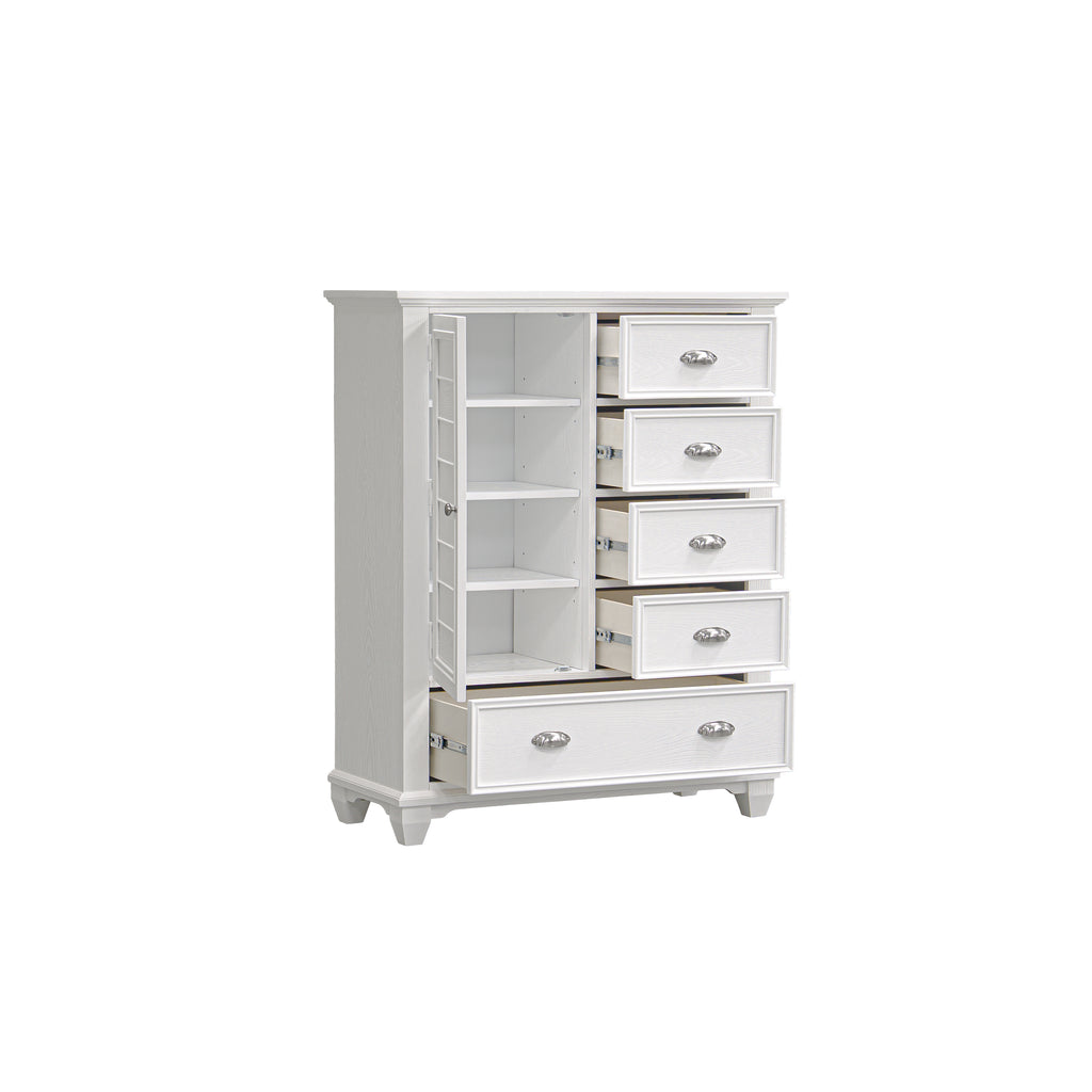 New Classic Furniture JAMESTOWN DOOR CHEST- WHITE
