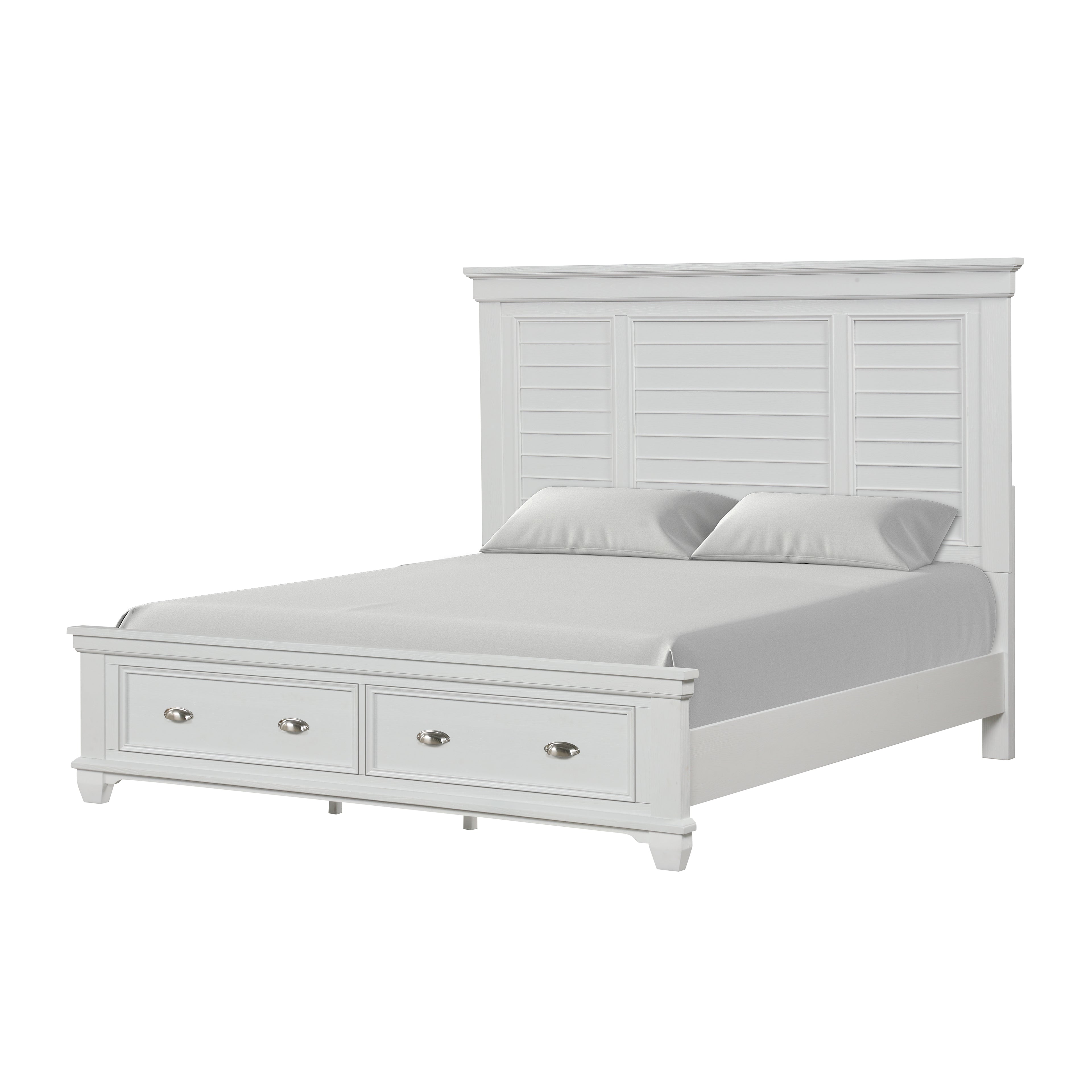 New Classic Furniture JAMESTOWN 6''6" / 6''0" K STORAGE FOOTBOARD & SLATS- WHITE
