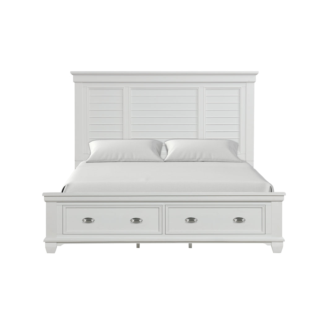 New Classic Furniture JAMESTOWN 6''6" / 6''0" K STORAGE FOOTBOARD & SLATS- WHITE