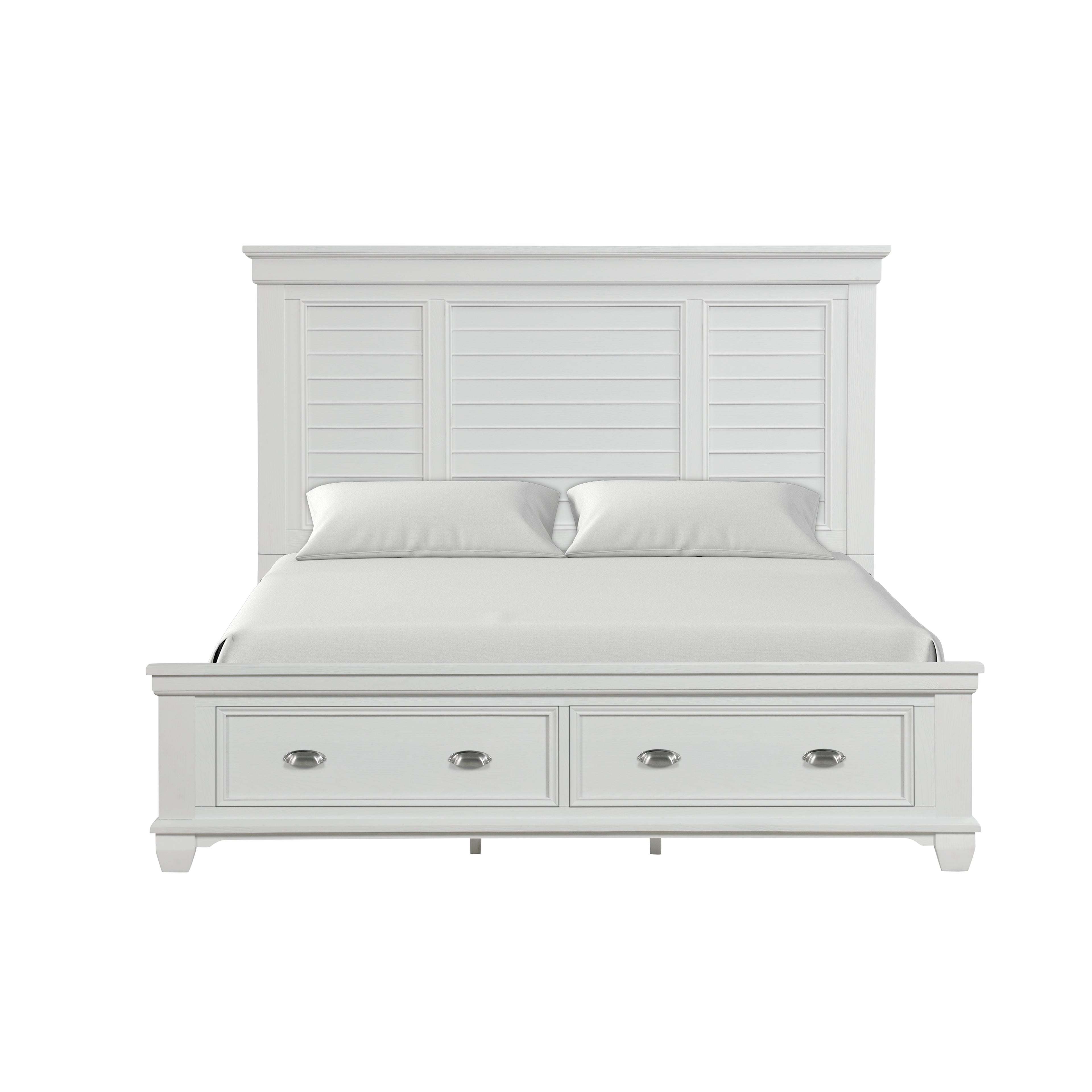 New Classic Furniture JAMESTOWN 6''6" / 6''0" K STORAGE FOOTBOARD & SLATS- WHITE