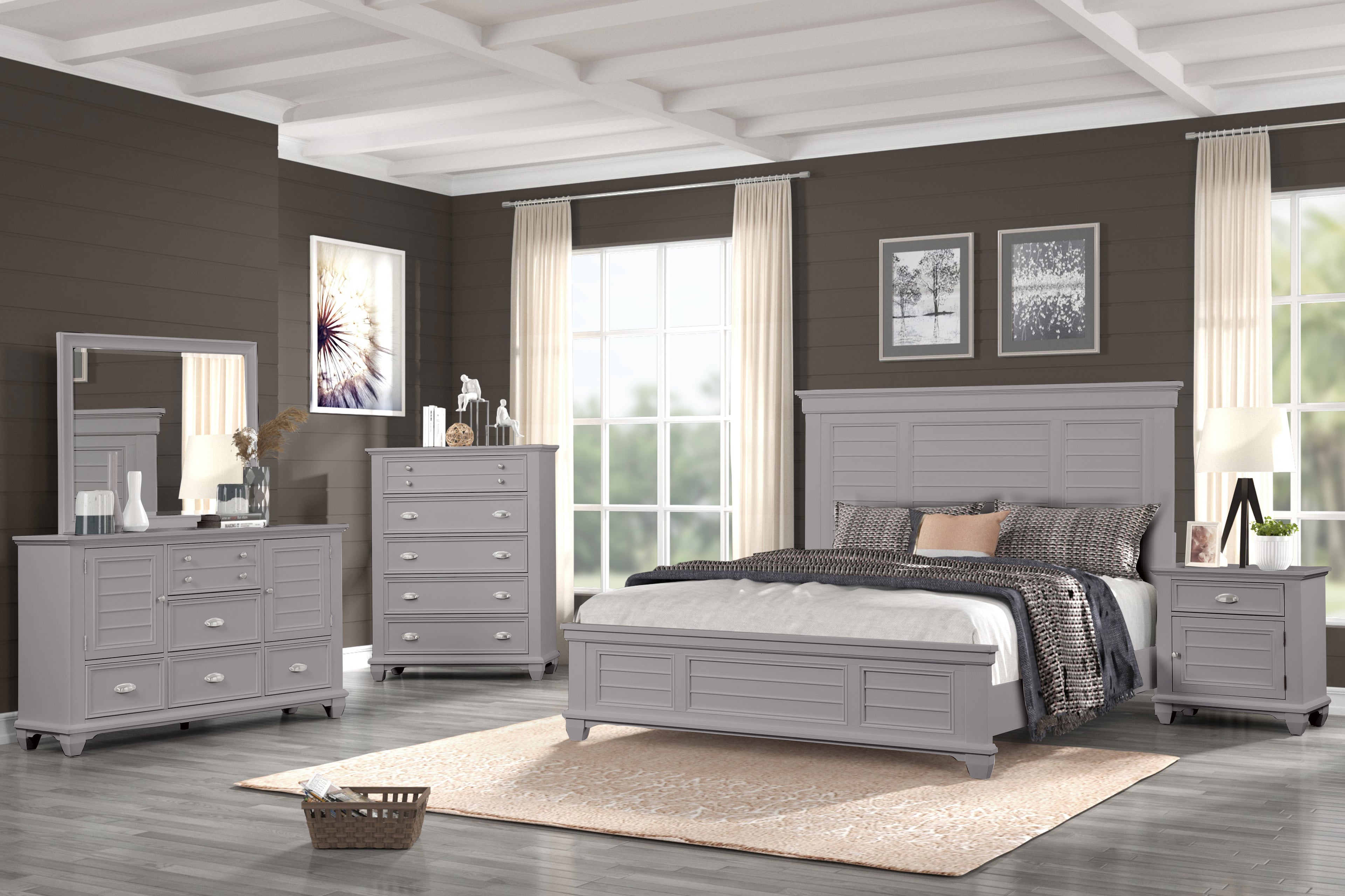 New Classis Furniture JAMESTOWN DOOR CHEST- GRAY