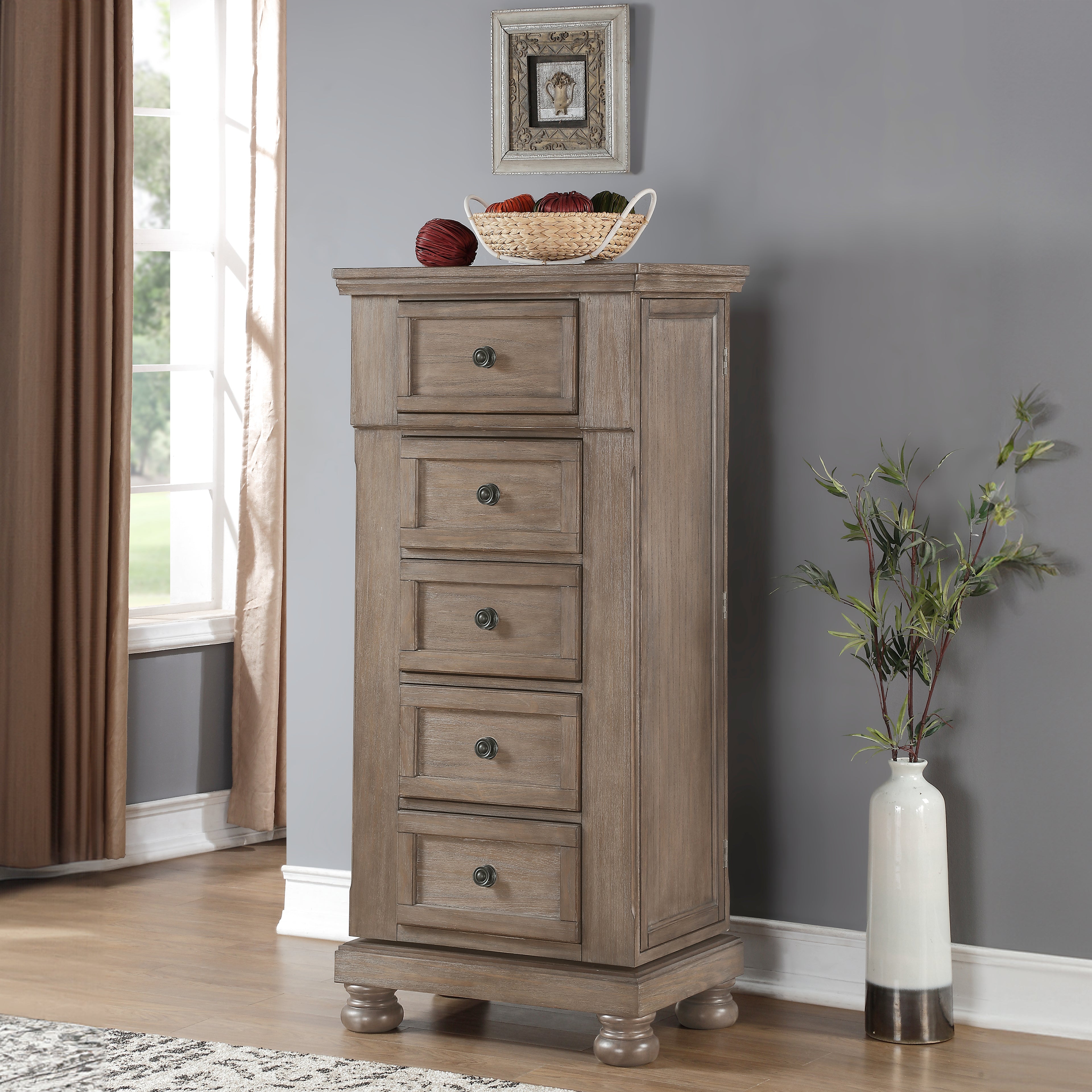 New Classic Furniture ALLEGRA SWIVEL CHEST-PEWTER