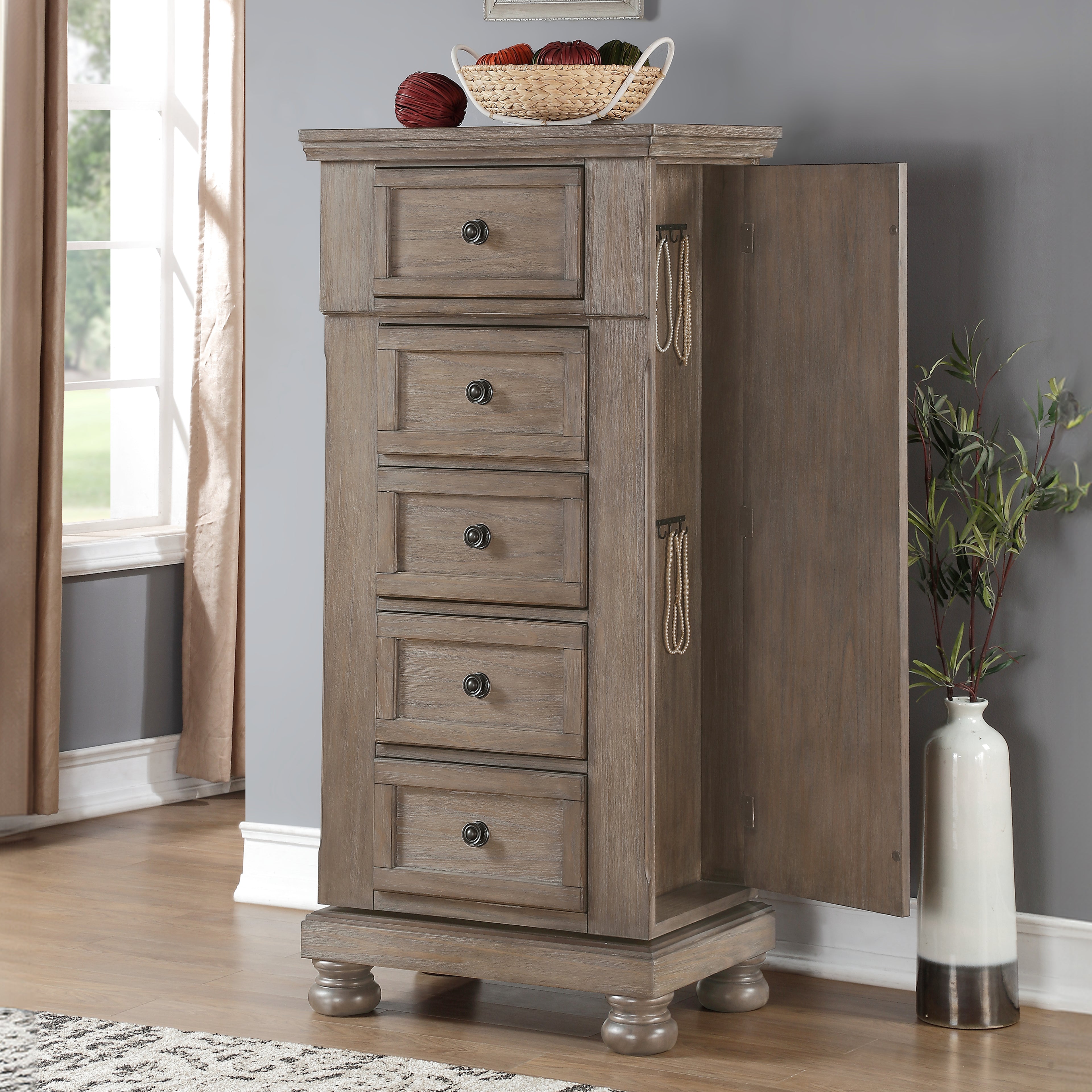 New Classic Furniture ALLEGRA SWIVEL CHEST-PEWTER