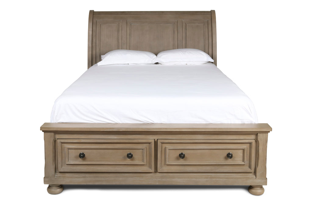 New Classic Furniture ALLEGRA 6/6-6/0 K STORAGE FOOTBOARD & SLATS-PEWTER