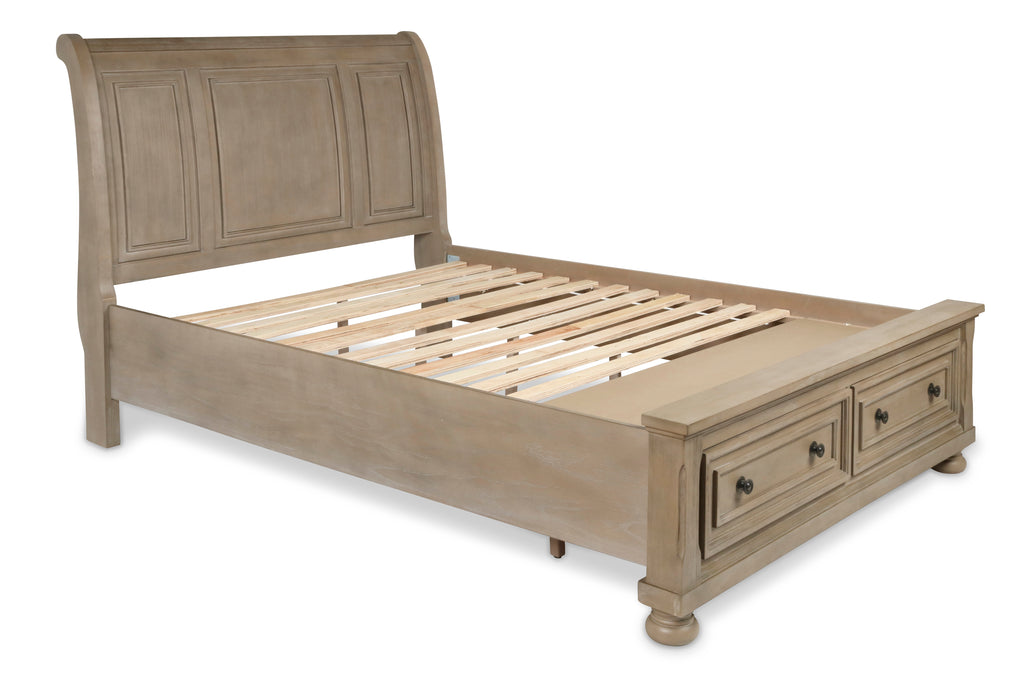 New Classic Furniture ALLEGRA 6/6-6/0 K STORAGE FOOTBOARD & SLATS-PEWTER