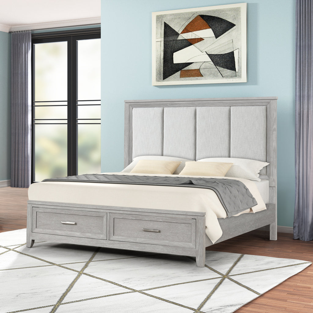 New Classic Furniture FIONA 6/6-6/0 EK/WK HEADBOARD- MIST GRAY